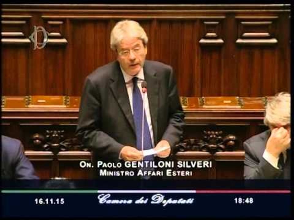 Roma - Minuto di silenzio e informativa del Governo sugli attentati in Francia (17.11.15)