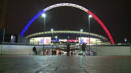 Wembley stadium turns 'bleu blanc rouge' after Paris attacks