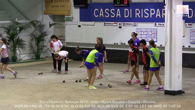 Second tour poule, Double, Sport Boules, Euro Féminin, Saluzzo 2015