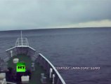 Tsunami Climbing_ Incredible video of ship heading into wave in Japan