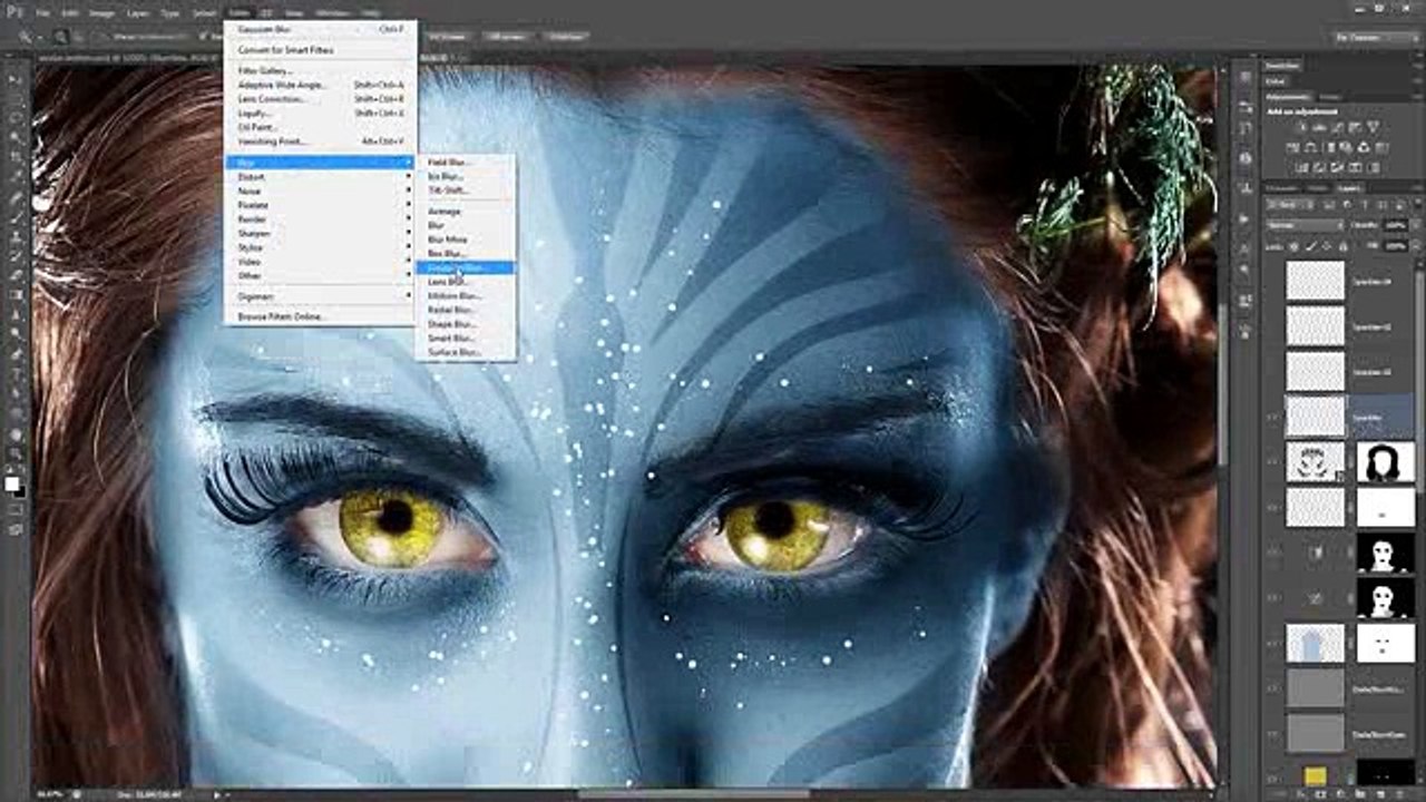 Avatar Na'vi - Photoshop CS6 Tutorial_clip9