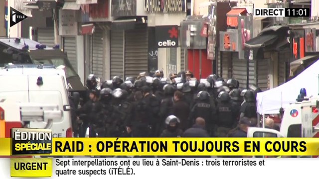 Images d'une des interpellations à Saint-Denis