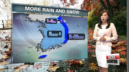 More rain and snow over night, dry and cloudy Thursday