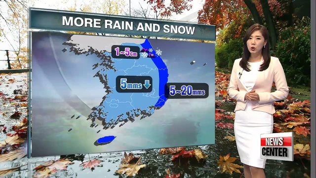 More rain and snow over night, dry and cloudy Thursday