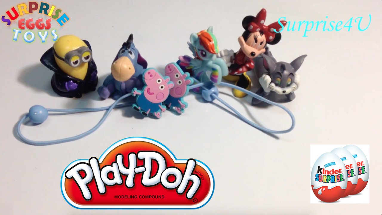 Surprise eggs Peppa pig Minions Minnie mouse Dippin dots Play doh