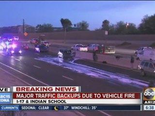 Major backups after vehicle fire in Phoenix