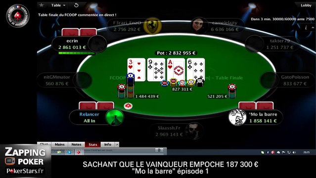 Zapping Poker - les meilleurs moments de la finale FCOOP avec 1 millions d'euros garantis