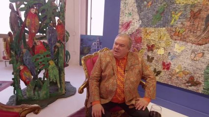 AD Visits Hunt Slonem in His New 30,000-Square-Foot Brooklyn Studio