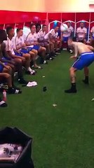 James Rodriguez with the Colombia team for the bin challenge.