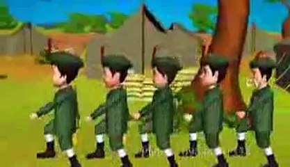 3D Animation Five Little Soldiers Nursery Rhyme for children with Lyrics