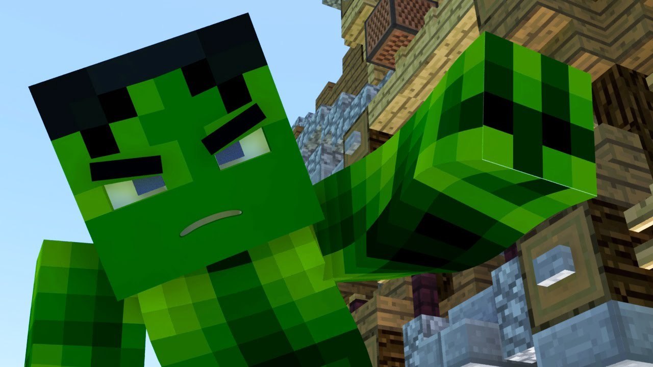 MINECRAFT ANIMATION Incredible Hulk Punch NikNikamTV