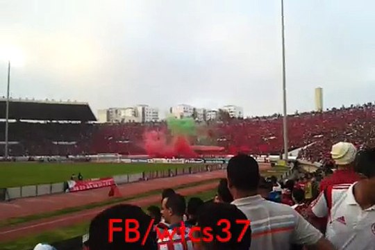 WAC vs ocs الوداد البيضاوي vs اولمبيك اسفي النشيد الوطني المغربي بصوت جماهير وداد الأمة
