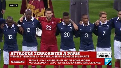 Así fue como en Wembley entonaron 'La Marsellesa' en honor a las victimas francesas