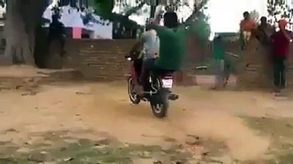 Bike Flying In The Air with Rope VideoWorld.pk
