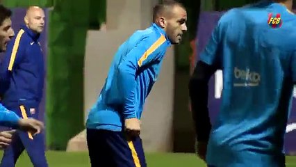 FC Barcelona - Leo Messi, Rakitic and Ter Stegen in training