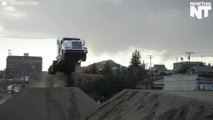 Watch A Semi Truck Make A Terrifying, Record Breaking Jump