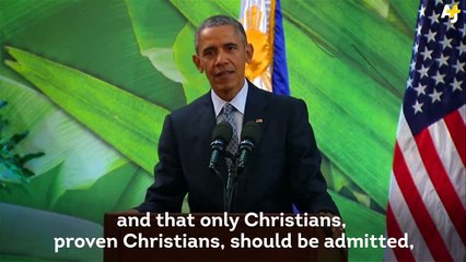 They are scared of widows and orphans – President Obama mocks Republicans for their stance on refugees