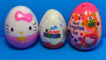 3 surprise eggs! HELLO KITTY surprise egg Kinder Surprise egg Oeuf surprise egg!