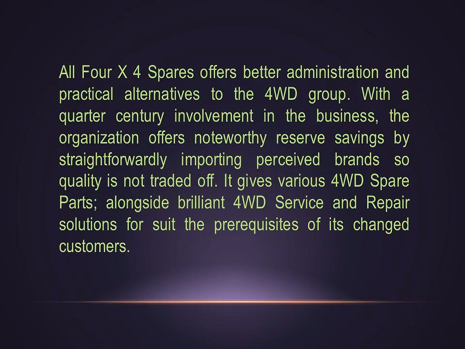 4wd Wreckers - All Four X 4 Spares Parts