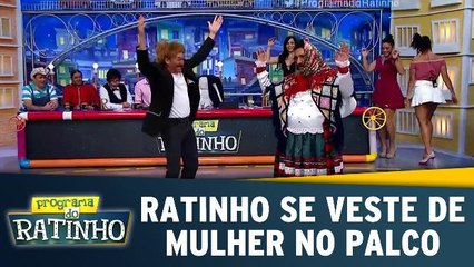 Ratinho se veste de mulher e dança no palco