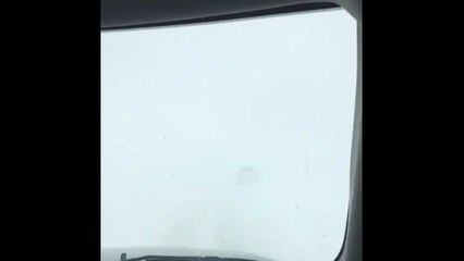 Powerful snow blizzard on major road in Colorado, US