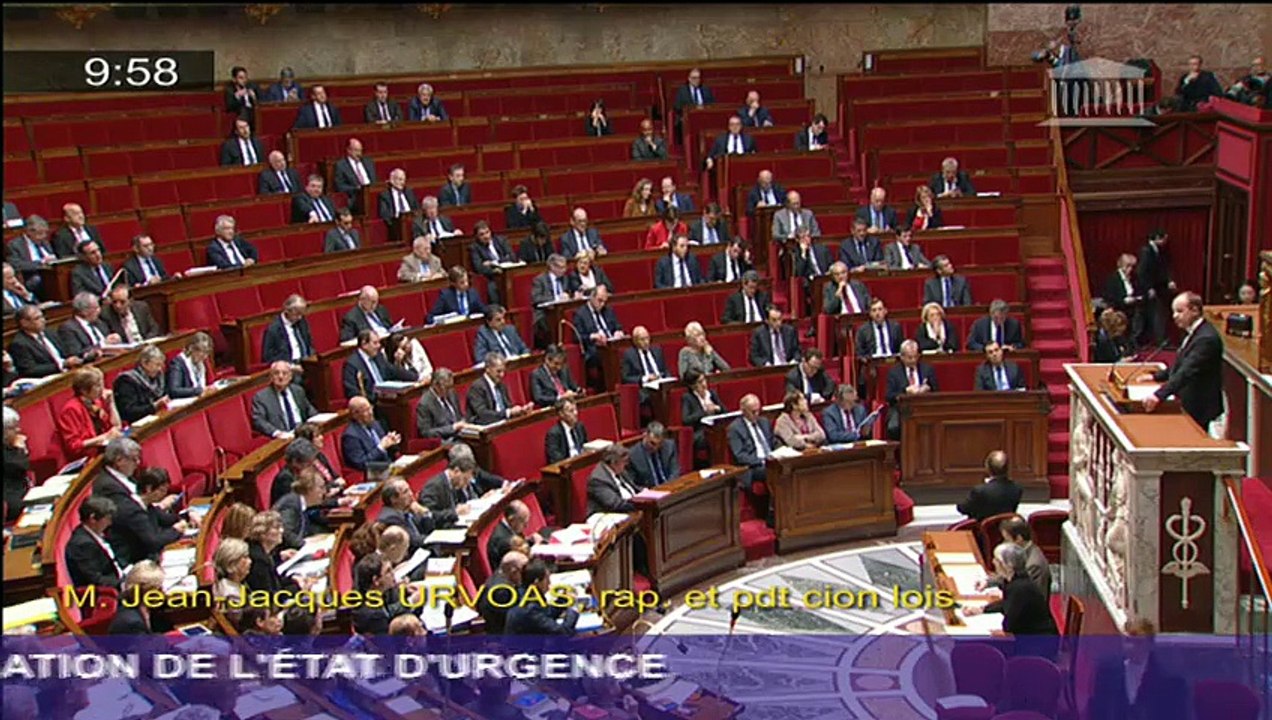 Discours de Jean-Jacques Urvoas - Etat d'urgence : installer le Parlement comme force de contrôle - 19-11-2015