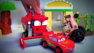 Cars Tractor ❤ Tipping Mega Bloks Lego Toy Set Frank, Tractor, Lightning McQueen Disney Pi