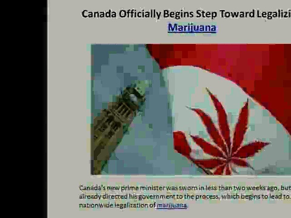 Canada Officially Begins Step Toward Legalizing Marijuana