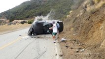 Ce pilote éclate sa BMW dans un virage. Crash énorme