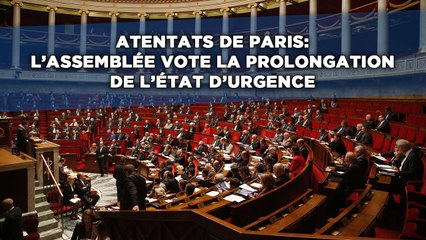 Скачать видео: L'assemblée vote la prolongation de l'état d'urgence