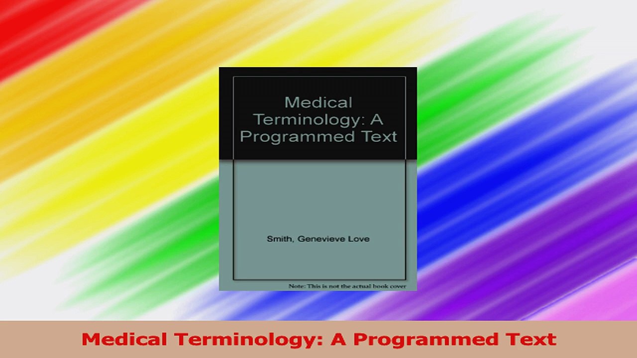 Medical Terminology A Programmed Text PDF Free