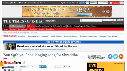 Sun Sathiya' was a challenging song for Shraddha Kapoor.  By: Said Akhtar