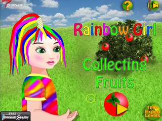 Rainbow Girl Collecting Fruits