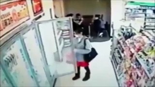 RAW: Unhygienic Woman Licks Ice Cream in Supermarket Before RETURNING it to Freezer