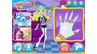 Monster High Ghoulia, Clawdeen, Cleo, Frankie, Lagoona and Draculaura DIY Nails full movie