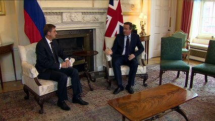 Cameron meets Slovenian Prime Minister at Downing Street