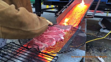 Chauffé ses Steaks à la lave, nouveau barbecue !