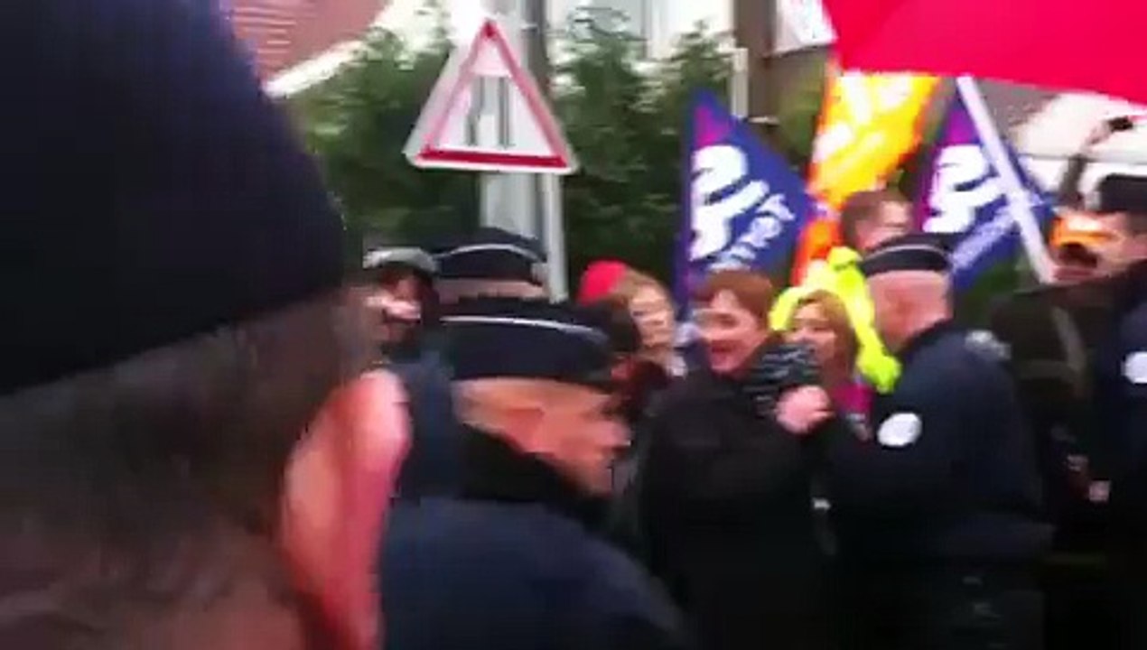 comité d'accueil agité pour JR Lecerf à Valenciennes le 19/11/15