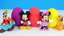 Clay Rainbow Colors Surprise Eggs Mickey Mouse Minnie Mouse Eggs Play Dough Disney Toy Episodes
