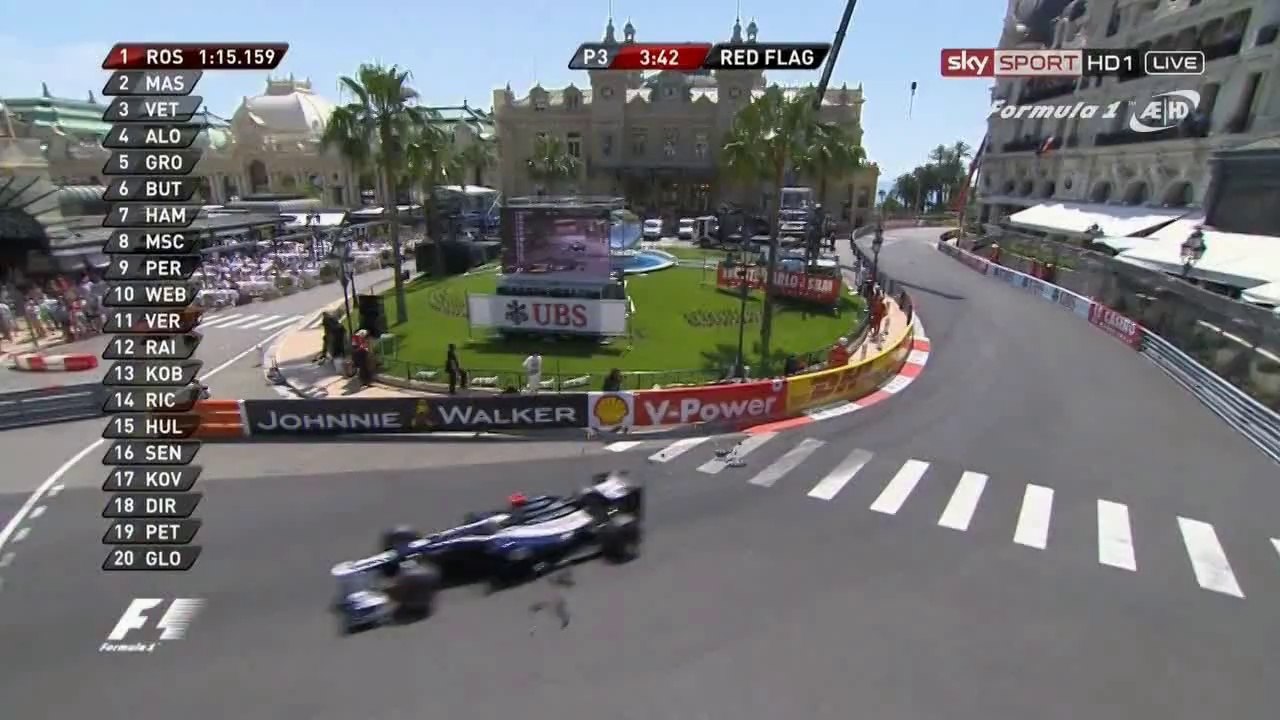 Maldonado Crash in Monaco Practice 2012