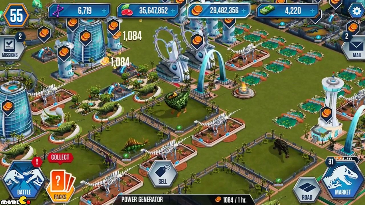 Hybird Indominus Rex Vs 3 Dinosaurs Live Challenge Battle Free Pack - Jurassic World The Game!