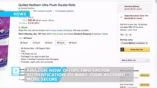 Amazon now offers two-factor authentication to make your account more secure