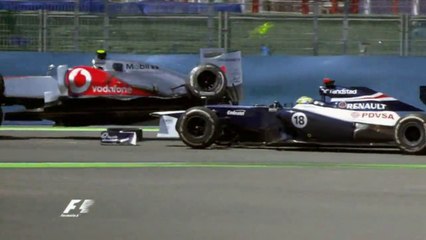 Hamilton and Maldonado Crash in Valencia 2012