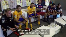 BEHIND THE SCENES - FC Barcelona players enjoy themselves with FIFA 16