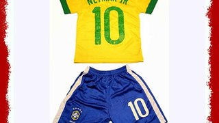 Brazil Kids Home Soccer Jersey and Shorts Set #10 Neymar (S (Ages 4-5))