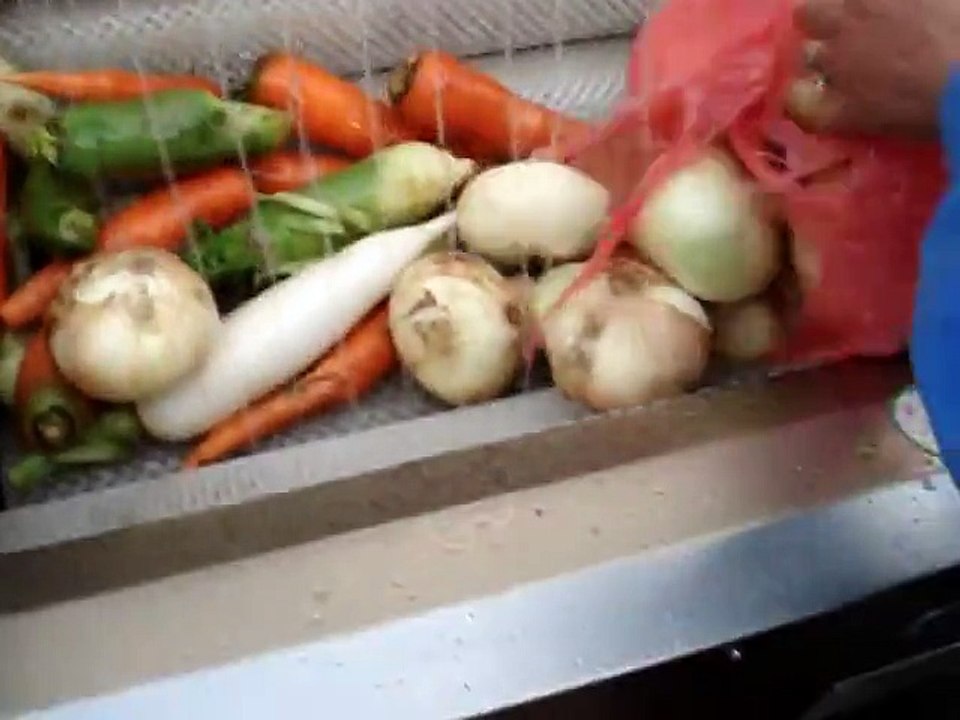 Máy rửa củ quả tự động XCJ-60, máy rửa khoai lang, củ cải cà rốt tự động