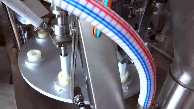 Máy chiết rót và dán miệng tuýp nhựa bán tự động HTGF-50/ máy dán đáy tuýp nhựa, máy chiết tuýp bán tự động