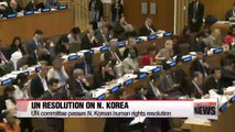 UN committee passes N. Korean human rights resolution