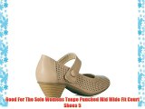 Good For The Sole Womens Taupe Punched Mid Wide Fit Court Shoes 5