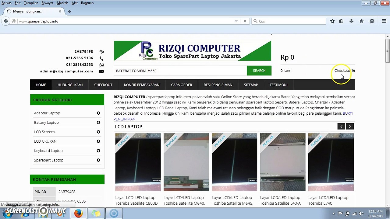 Jual Baterai Laptop Original Toshiba Satellite L650, L655, L670, L675
